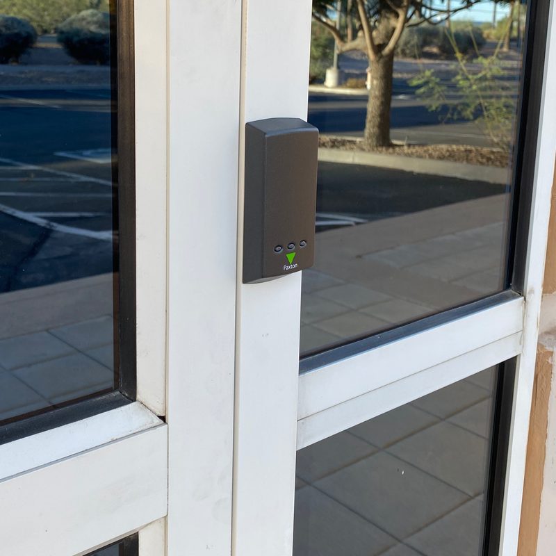 Paxton commercial access control reader installed by Onora Systems in Tucson